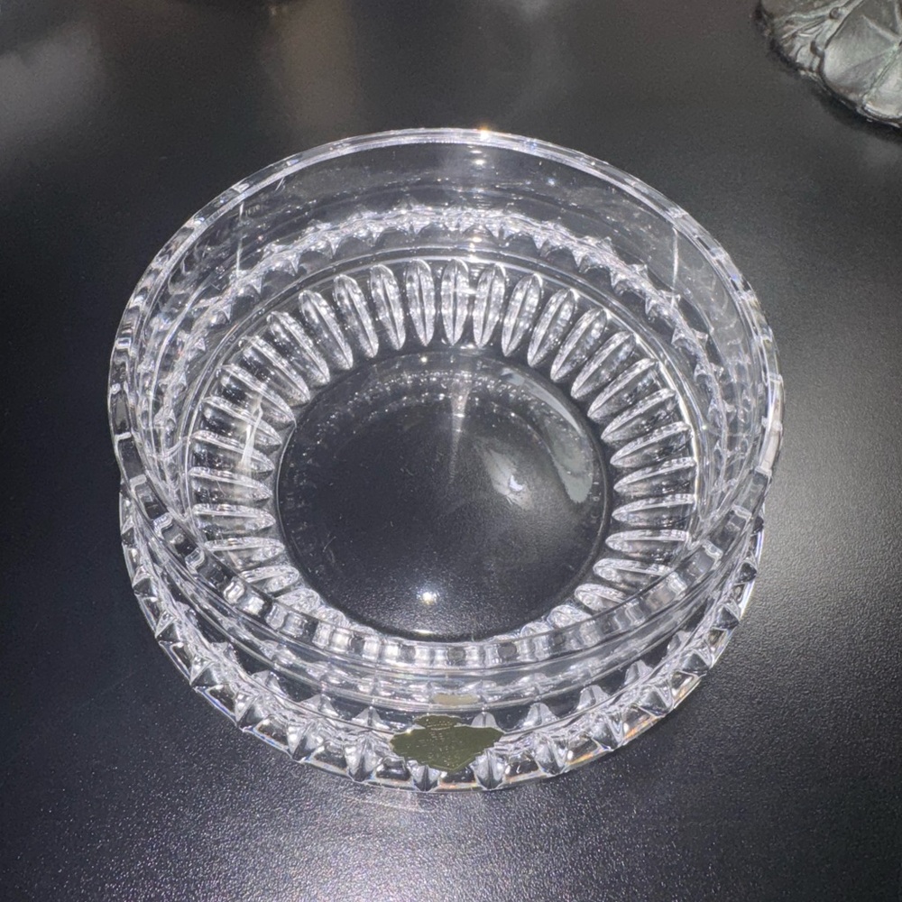 Crystal Clear Pressed Glass Trinket Dish
